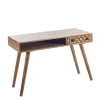 Artekko Attari Καφέ Κονσόλα Γραφείο από Ξύλο Teak (115x50x76.5)cm Artekko 720-2107-LAP