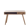 Artekko Attari Καφέ Κονσόλα Γραφείο από Ξύλο Teak (115x50x76.5)cm Artekko 720-2107-LAP