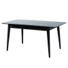 Artekko Lotus Τραπέζι Eπεκτεινόμενο MDF με Plexiglass Εφέ Μαύρο Μάρμαρο (130+30x80x75)cm Artekko 783-0017