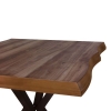 Artekko Safir Καφέ Τραπέζι MDF με Εφέ Κορμού και Μεταλλικά Μαύρα Πόδια (87x80x75)cm Artekko 783-0024