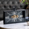 Artekko Clock Μαύρο Μεταλλικό Επιτραπέζιο Ρολόι με Μηχανισμό (45x8x33)cm Artekko 78665-DS