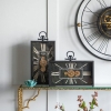 Artekko Clock Μαύρο Μεταλλικό Επιτραπέζιο Ρολόι με Μηχανισμό (45x8x33)cm Artekko 78665-DS