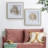 Artekko Botanicial Πίνακας με Φύλλα Ξύλο Γυαλί Χρυσό (56x3x56)cm Σετ/2 Artekko 83433-SA