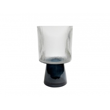 Βάζο γυαλ. Γκρι με πόδι Φ14,5Η25cm