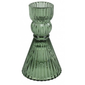 Κηροπήγιο γυάλινο πράσινο 6x10,5cm