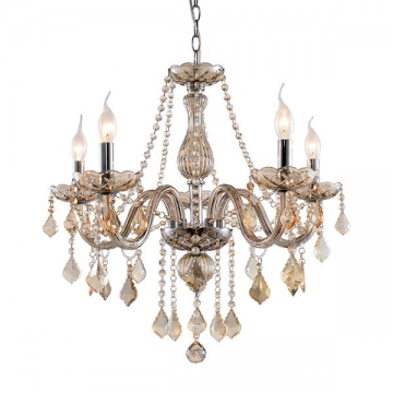 Artekko Chandelier Luna Πολυέλαιος 5φωτος Ε14 με Σαμπανιζέ Κρύσταλλο (56x56x100)cm