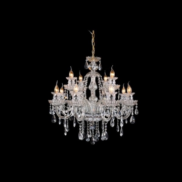 Artekko Chandelier Mairy Πολυέλαιος 12φωτος Ε14 με Διάφανο Κρύσταλλο (68x68x100)cm