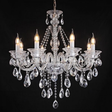Artekko Chandelier Rea Πολυέλαιος 8φωτος Ε14 με Διάφανο Κρύσταλλο (73x73x100)cm