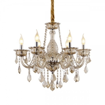 Artekko Chandelier Champ Πολυέλαιος 6φωτος Ε14 με Σαμπανιζέ Κρύσταλλο (65x65x100)cm