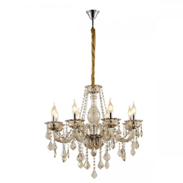 Artekko Chandelier Champ Πολυέλαιος 8φωτος Ε14 Σαμπανιζέ Κρύσταλλο (65x65x100)cm