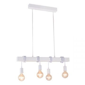 Artekko Rod Φωτιστικό με 4 Λάμπες Ξύλινο Λευκό (70x10x30)cm