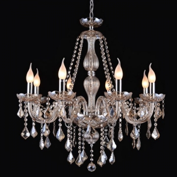 Artekko Chandelier Luna Πολυέλαιος 8φωτος Ε14 με Σαμπανιζέ Κρύσταλλο (60x60x68)cm