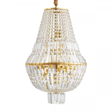 Artekko Chandelier Πολυέλαιος 8φωτος Ε14 με Διάφανο Κρύσταλλο (46x46x74)cm