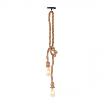 Artekko Hemp Rope Φωτιστικό Οροφής 2φωτο (Ε27) με Σχοινί (10x10x100)cm
