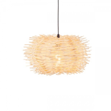Artekko Bamboo Φωτιστικό Οροφής Μονόφωτο (Ε27) Φυσική Απόχρωση (40x40x25)cm