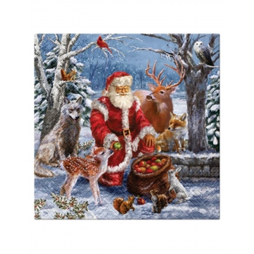 Χαρτοπετσέτες 3φυλλες "SANTA" 33x33 set20pcs