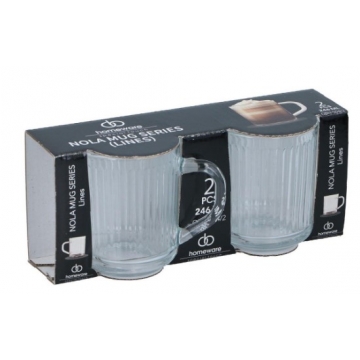 Κούπα γυάλινη διάφανη set 2pcs/246ml/22 x 14 x 9,7cm