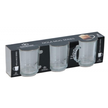 Κούπα γυάλινη διάφανη set 3pcs/246ml/22 x 14 x 9,7cm
