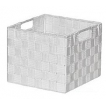 Κουτί αποθήκευσης Polyester λευκό 22X22X18cm