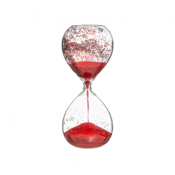 Κλεψύδρα glitter κόκκινη 1Η 8,5Χ20