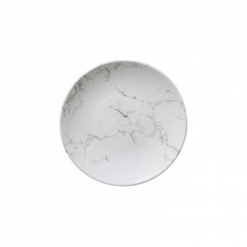 Πιάτο κεραμ.geom.marble λευκό  Φ19