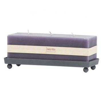 Artekko Double Rectangle Κερί Παραφίνης Μωβ με Μαύρη Μεταλλική Βάση (15x8.5)cm