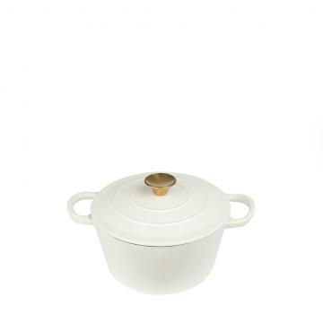 VOLCANO ΚΑΤΣΑΡΟΛΑ CAST-IRON ΛΕΥΚΗ ΜΕ ENAMEL 3800ML 23ΕΚ.