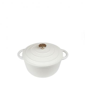 VOLCANO ΚΑΤΣΑΡΟΛΑ CAST-IRON ΛΕΥΚΗ ΜΕ ENAMEL 6200ML 28ΕΚ.