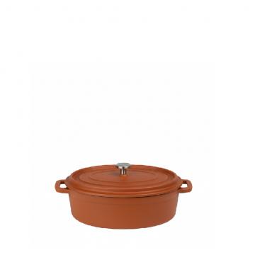 VOLCANO ΚΑΤΣΑΡΟΛΑΚΙ ΟΒΑΛ CAST-IRON ΚΕΡΑΜΙΔΙ ΜΕ ENAMEL 300ML 13(16INCL. HANDLES)X9,5X7,5ΕΚ.