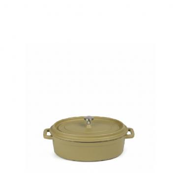 VOLCANO ΚΑΤΣΑΡΟΛΑΚΙ ΟΒΑΛ CAST-IRON ΧΑΚΙ ΜΕ ENAMEL 300ML 13(16INCL. HANDLES)X9,5X7,5ΕΚ.