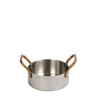 SHINY SS ΚΑΤΣΑΡΟΛΑΚΙ ΜΕ 2 ΛΑΒΕΣ 3-PLY SS18/10-SS18/0 360ML D: 10 H: 5CM