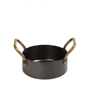 ANTIQUE STONEWASH BLACK ΚΑΤΣΑΡΟΛΑΚΙ ΜΕ 2 ΛΑΒΕΣ 3-PLY SS18/10-SS18/0 500ML D: 12 H: 5CM