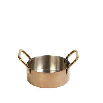 SHINY COPPER ΚΑΤΣΑΡΟΛΑΚΙ ΜΕ 2 ΛΑΒΕΣ 3-PLY SS18/10-SS18/0 300ML D: 10 H: 5CM (smA)