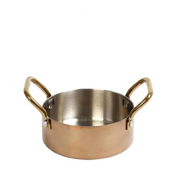 SHINY COPPER ΚΑΤΣΑΡΟΛΑΚΙ ΜΕ 2 ΛΑΒΕΣ 3-PLY SS18/10-SS18/0 500ML D: 12 H: 5CM (smA)