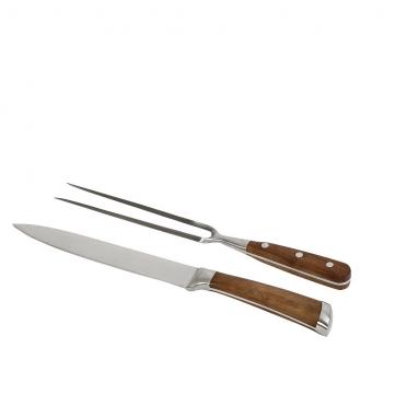 ΜΑΧΑΙΡΙ-ΠΙΡΟΥΝΑ STEAK WALNUT WOOD-SS SET2 20CM