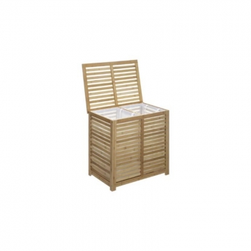 Καλάθι απλύτων μπάνιου bamboo  διπλό 60Χ40Χ58