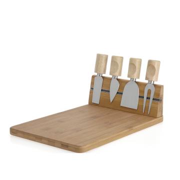 Σετ τυριού βάση bamboo με 4 μαχαίρια 30x20x8.5