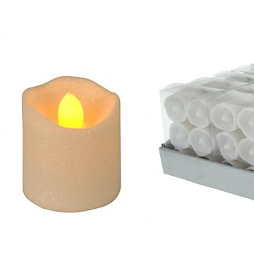 Σετ/6 Κερί Led (Αναβοσβήνει) με Χιόνι & Στρας  3,8x4,1