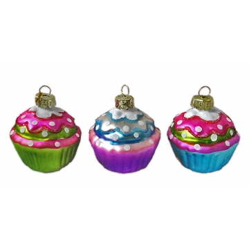 Στολίδι Cupcake σε 3 χρώματα 6cm