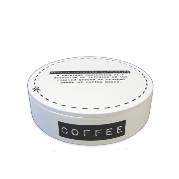 Ξύλινο Στρογγυλό Κουτί Coffee  17x5