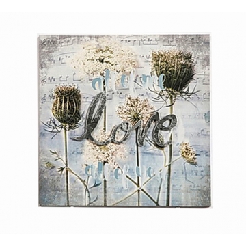 Διακοσμητικός Καμβάς "Love & Flowers"  30x30