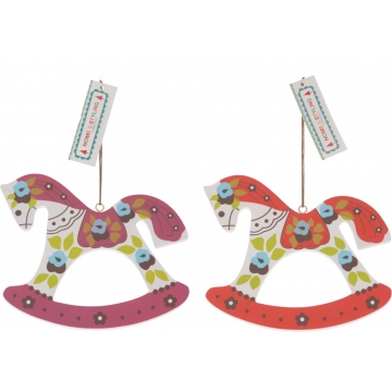 Ξύλινο Αλογάκι "Rocking Horse" 2 σχέδια 13cm