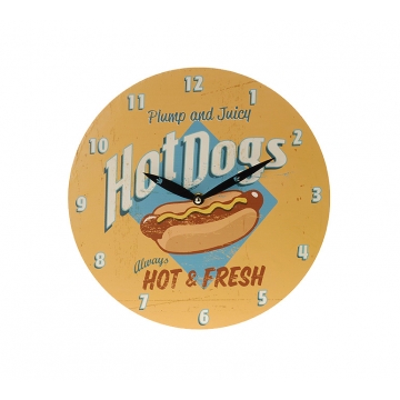 Ρολόι Τοίχου 2 σχέδια (Bbq + Hot Dog) 28cm