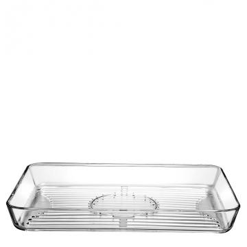 UP.OR. BORCAM  GRILL RECT. TRAY TEMPERED 40X27X5CM 3800CC P/144 GB1.OB6.
