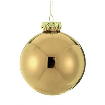 Γυάλινη μπάλλα γυαλιστερή "classic xmas gold" 8cm