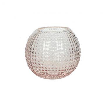 Γυάλινο βάζο σχ.μπάλλα Soft Pink 13cm