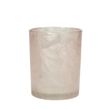 WER-0949 Γυάλινο κηροπήγιο "ice pink" 12,5cm