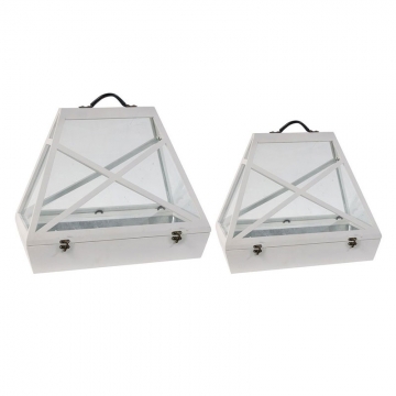 Artekko Low Ξύλινα Θερμοκήπια Σετ 2 Τεμαχίων 65.00x35.00x55.00