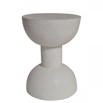 Artekko Solid Λευκό Βοηθητικό Τραπέζι από Terrazzo (51x51x70)cm