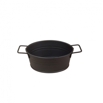 ΔΟΧΕΙΟ ΟΒΑΛ ΜΕΤΑΛ. ΜΕ ΛΑΒΕΣ ΜΑΥΡΟ  18(23 INCL. HANDLES)X14X7CM (smA)